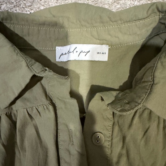 Petal and Pup Olive Green Short Sleeve Romper - Picture 2 of 3